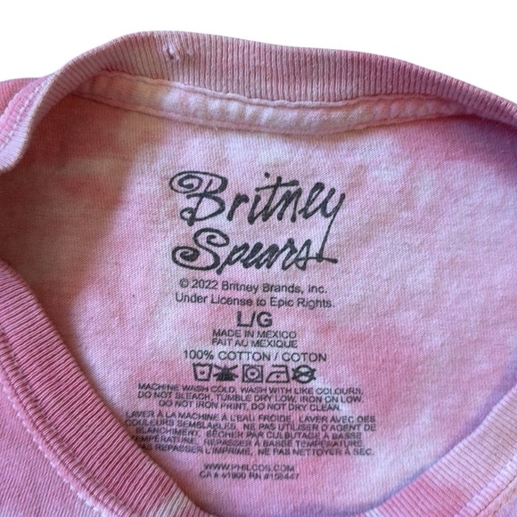 Britney Spears Pink Tie-Dye Photo Graphic T-Shirt Licensed 100% Cotton Large - Picture 2 of 9